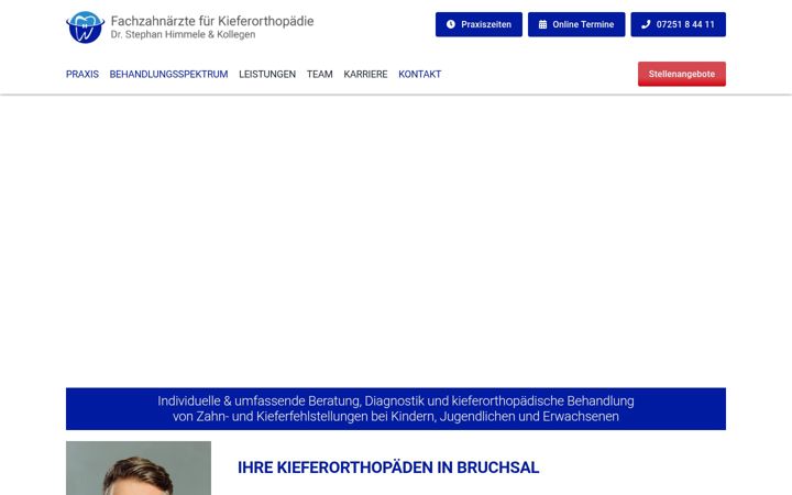 Screenshot of kieferorthopaeden-bruchsal.de