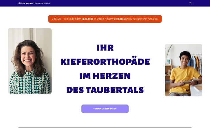 Screenshot of kieferorthopaedie-badmergentheim.de