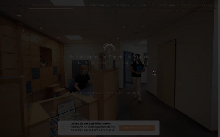 Screenshot of kieferorthopaedie-fetscherplatz.de