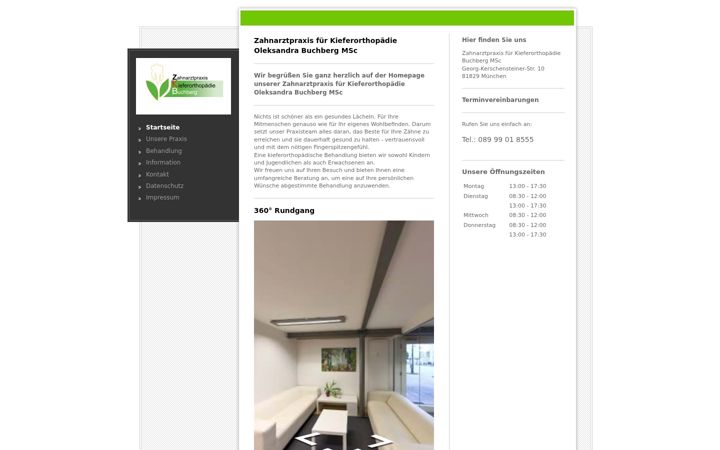 Screenshot of kieferorthopaedie-messestadt.de