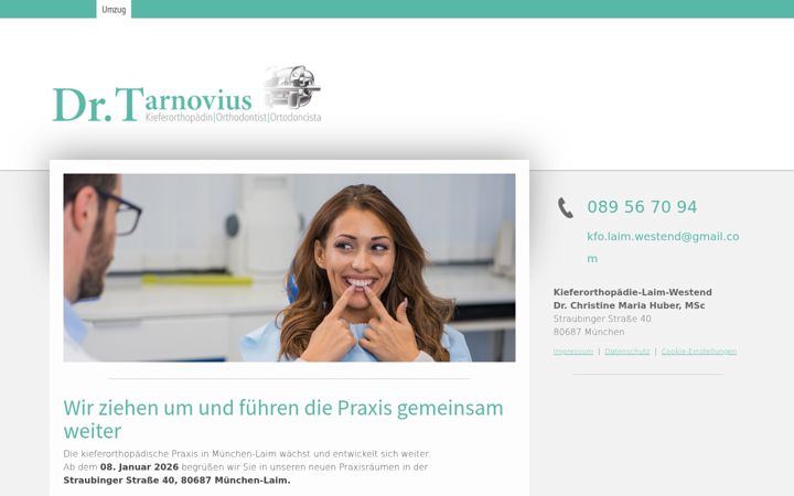Screenshot of kieferorthopaedie-muenchen-laim.de