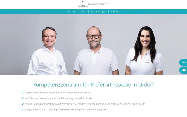 Screenshot of kieferorthopaedie-urdorf.ch