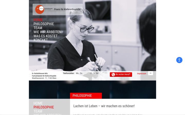 Screenshot of kieferorthopaedie.at
