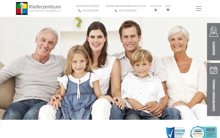 Screenshot of kieferzentrum-hombruch.de