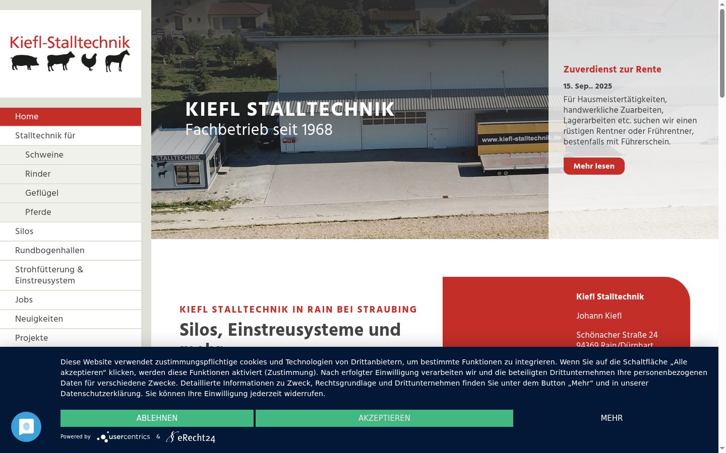 Screenshot des Einwilligungsbanners vor jeglicher Interaktion