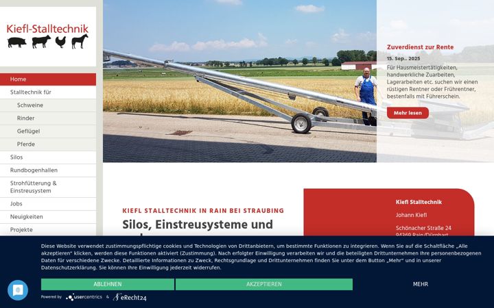 Screenshot of kiefl-stalltechnik.de