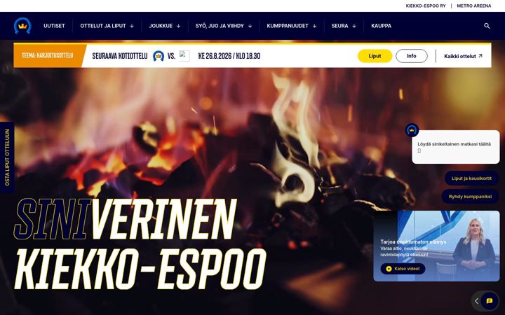 Screenshot of kiekko-espoo.fi