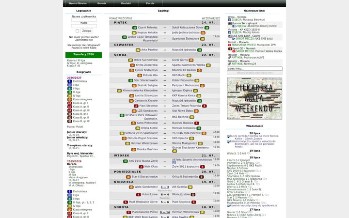 Screenshot of kieleckapilka.pl