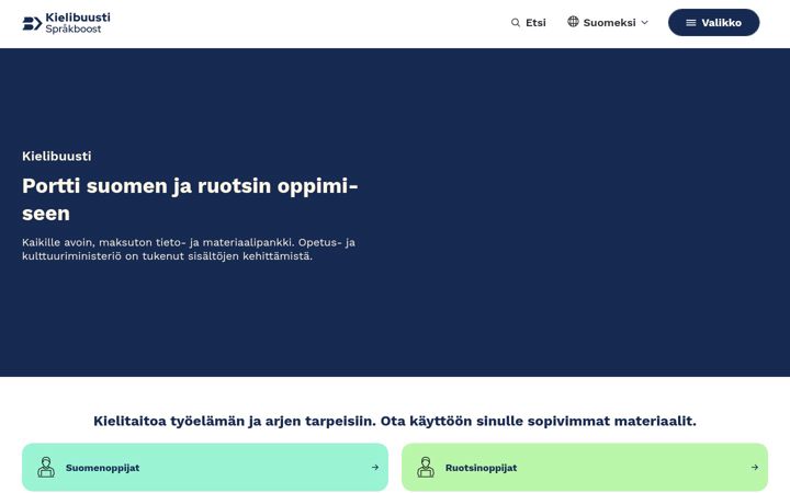 Screenshot of kielibuusti.fi