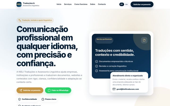 Screenshot of kielitraducoes.com