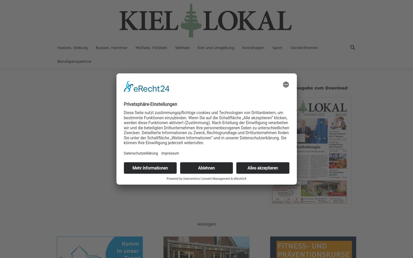 Sutikimo reklamjuostės, rodytos prieš bet kokią sąveiką, ekrano kopija