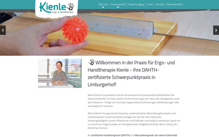 Screenshot of kienle-ergotherapie.de