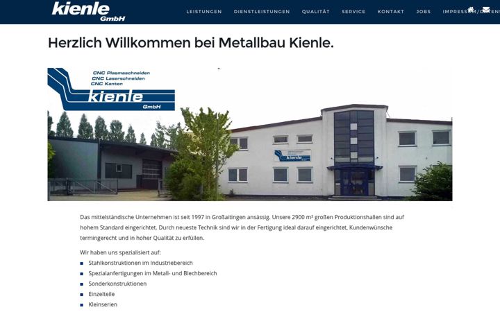 Screenshot of kienle-metall.de