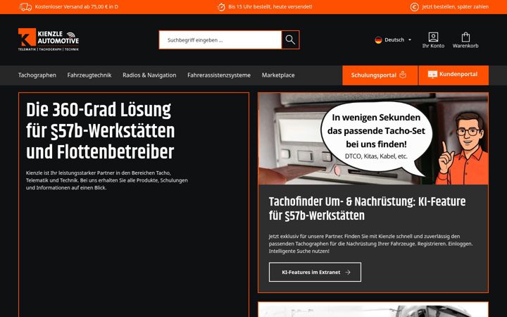 Screenshot of kienzle-portal.de