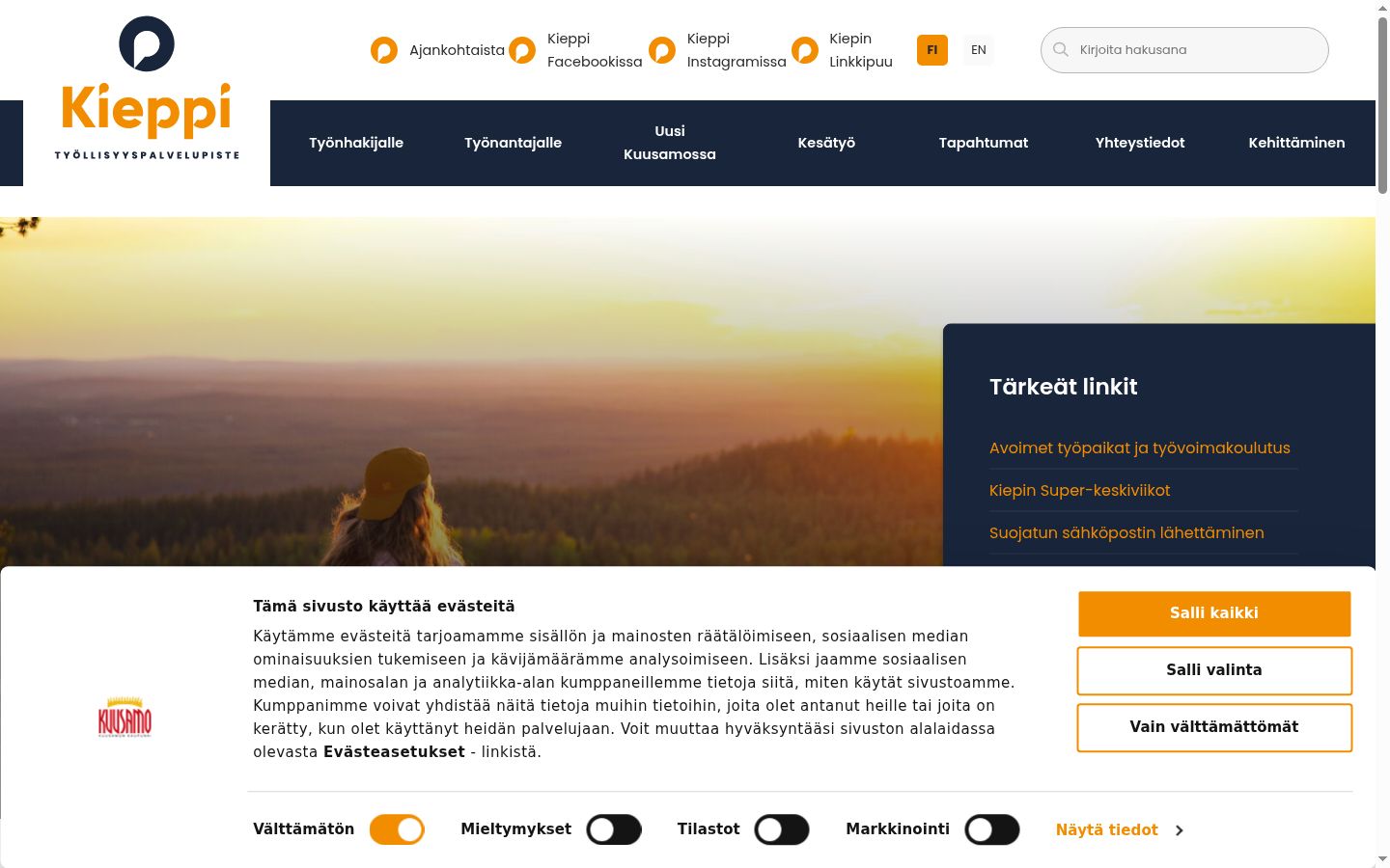 Sutikimo reklamjuostės, rodytos prieš bet kokią sąveiką, ekrano kopija