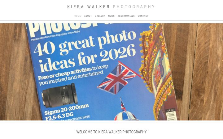 Screenshot of kierawalkerphotography.co.uk