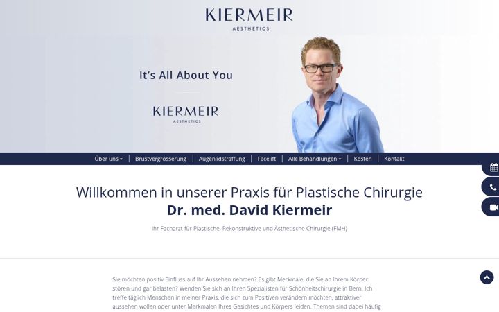 Screenshot of kiermeir-aesthetics.ch