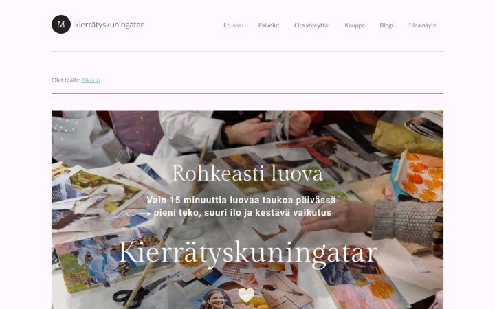 Screenshot of kierratyskuningatar.fi