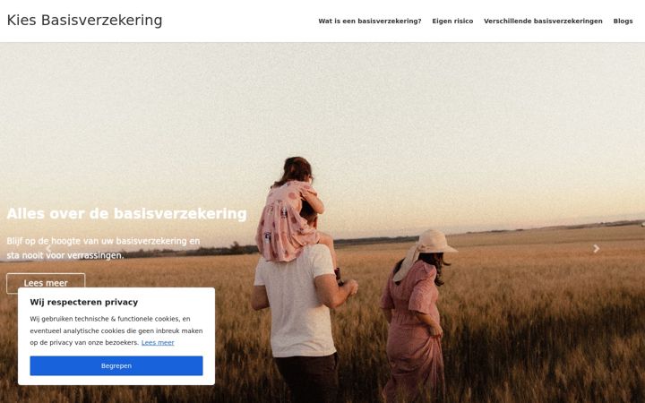 Screenshot of kiesbasisverzekering.nl