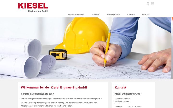 Screenshot of kiesel-engineering.com