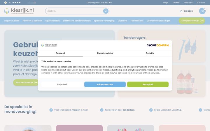 Screenshot of kiesrijk.nl