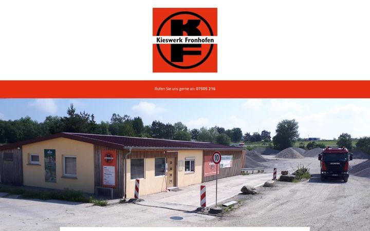 Screenshot of kieswerk-fronhofen.de