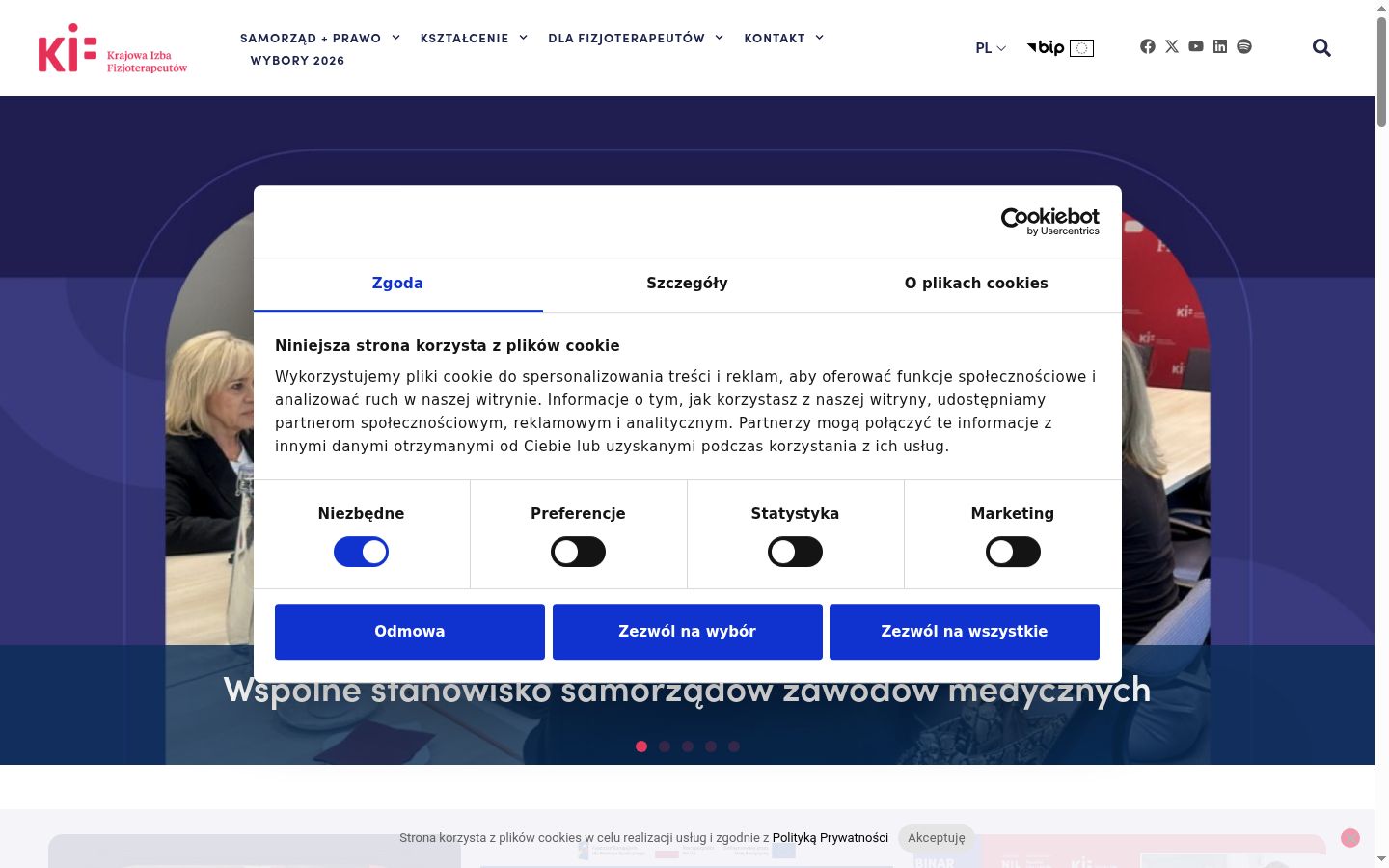 Screenshot tal-banner tal-kunsens muri qabel kwalunkwe interazzjoni