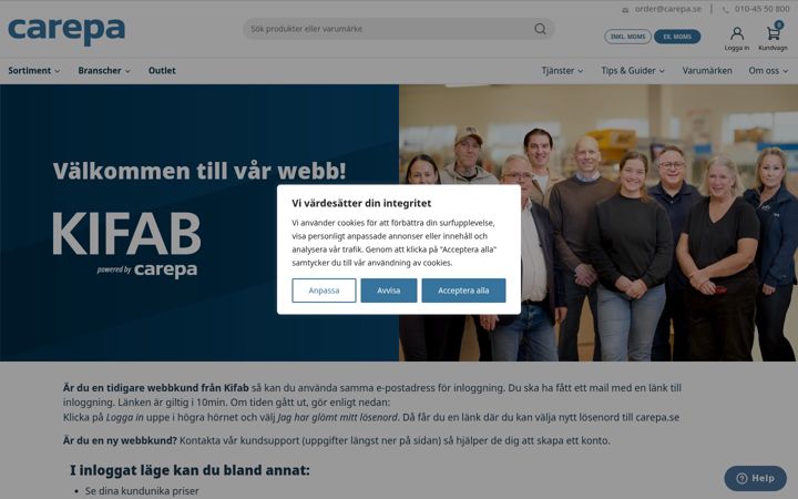 Screenshot of kifab.se