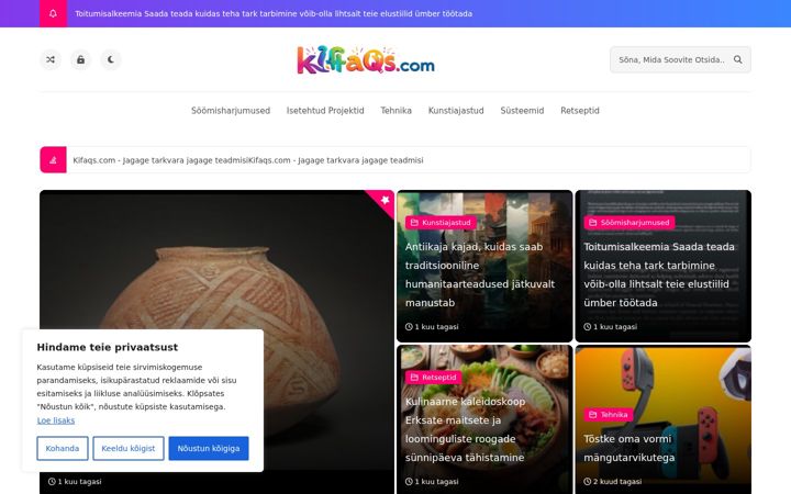 Screenshot of kifaqs.com