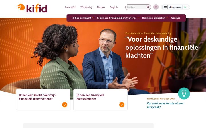 Screenshot of kifid.nl