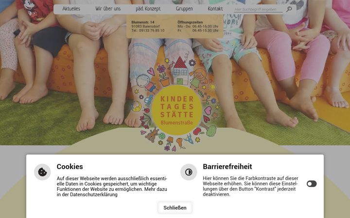 Screenshot of kiga-blumenstrasse.de
