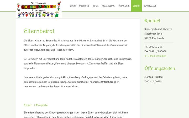 Screenshot of kiga-rinchnach.de