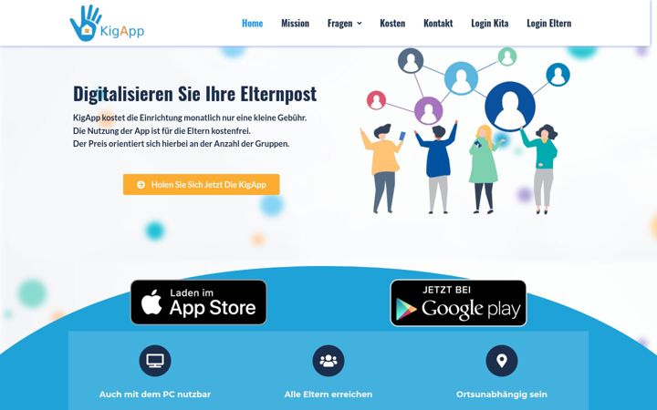 Screenshot of kigapp.de