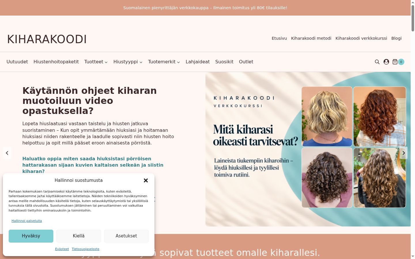 Skjermbilde av samtykkebanneret slik det vises før noen interaksjon