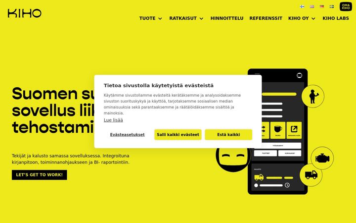 Screenshot of kiho.fi