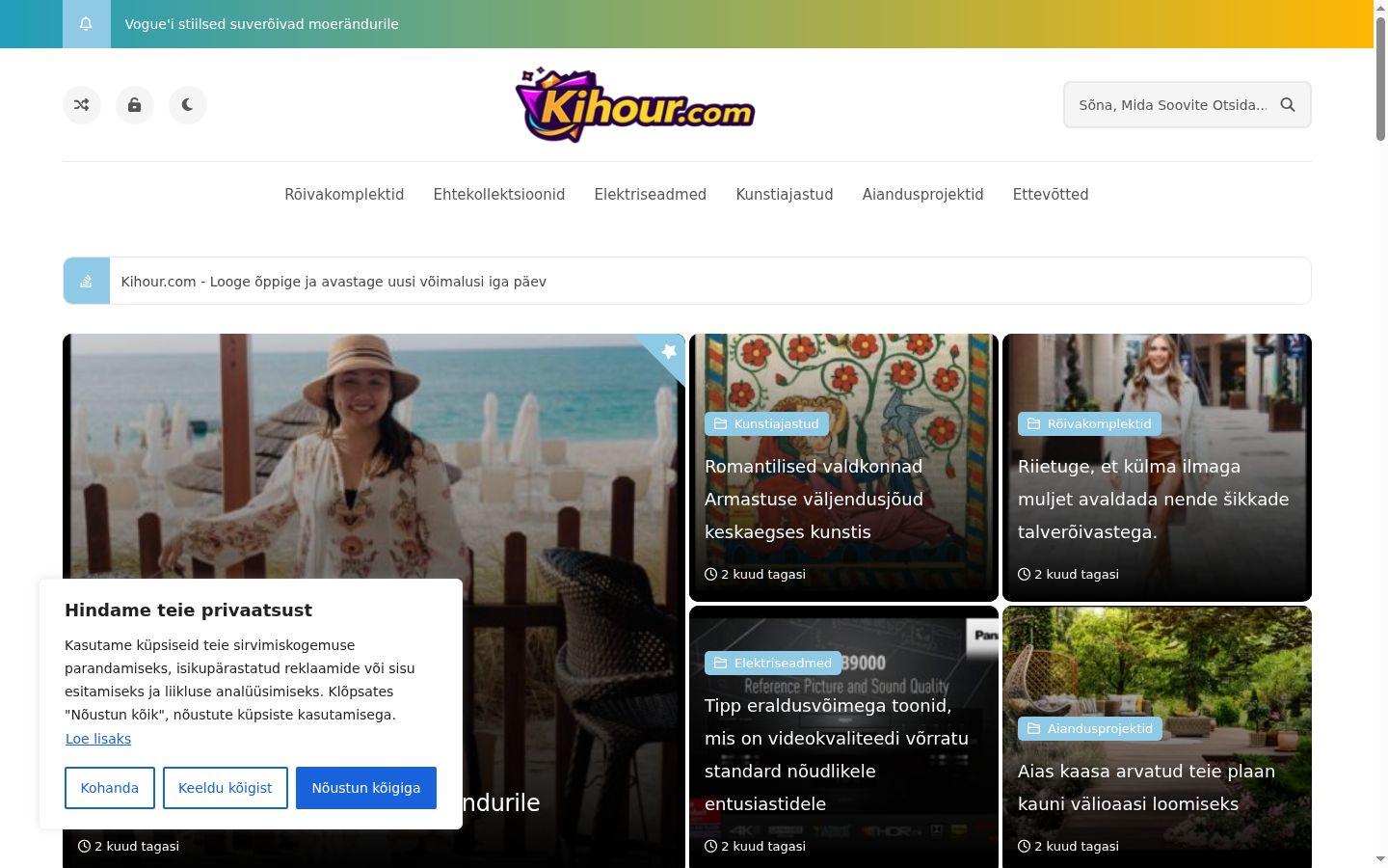 Capture d'écran de la bannière de consentement affichée avant toute interaction