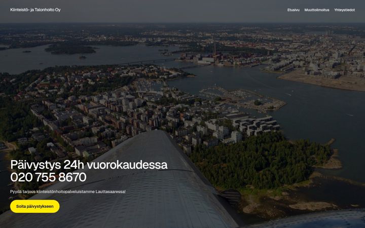 Captură de ecran a kiinteistohuoltolauttasaari.fi