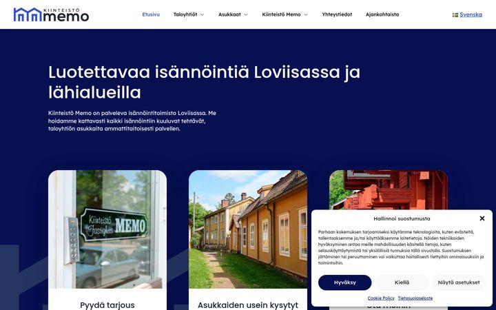 Screenshot of kiinteistomemo.fi