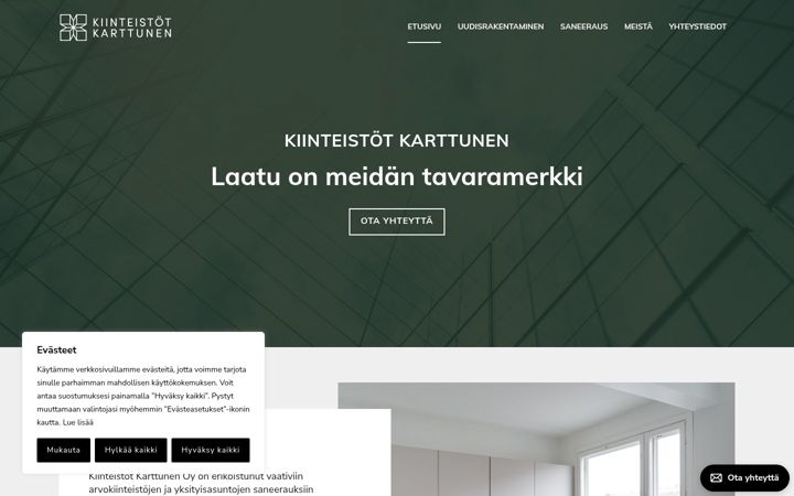 Screenshot of kiinteistotkarttunen.fi