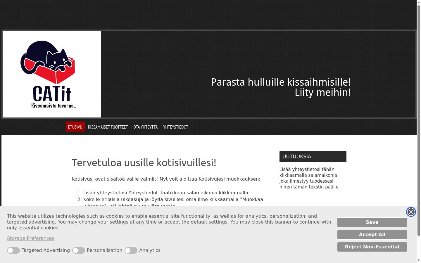 Screenshot del banner di consenso mostrato prima di qualsiasi interazione