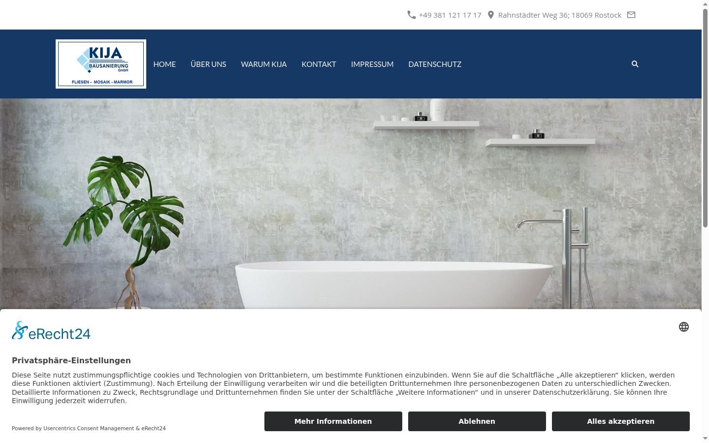 Screenshot del banner di consenso mostrato prima di qualsiasi interazione