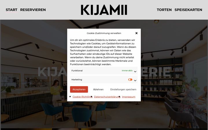 Screenshot of kijamii-cafe.de