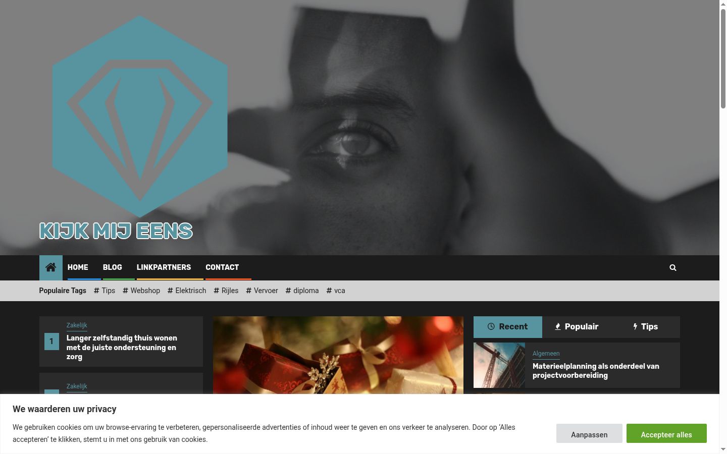 Screenshot del banner di consenso mostrato prima di qualsiasi interazione