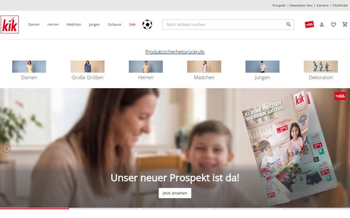 Ekrānuzņēmums no kik.de