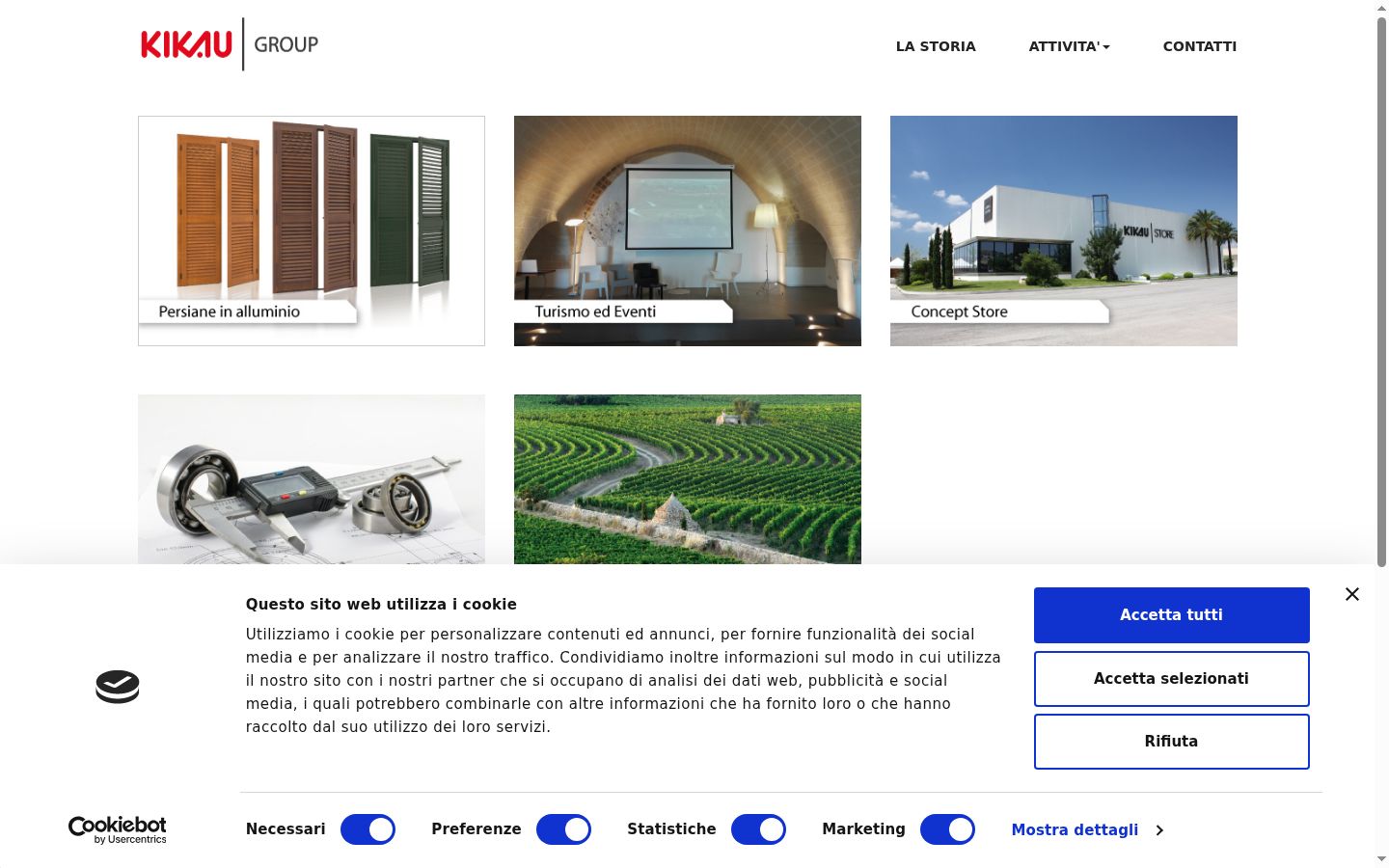 Screenshot del banner di consenso mostrato prima di qualsiasi interazione