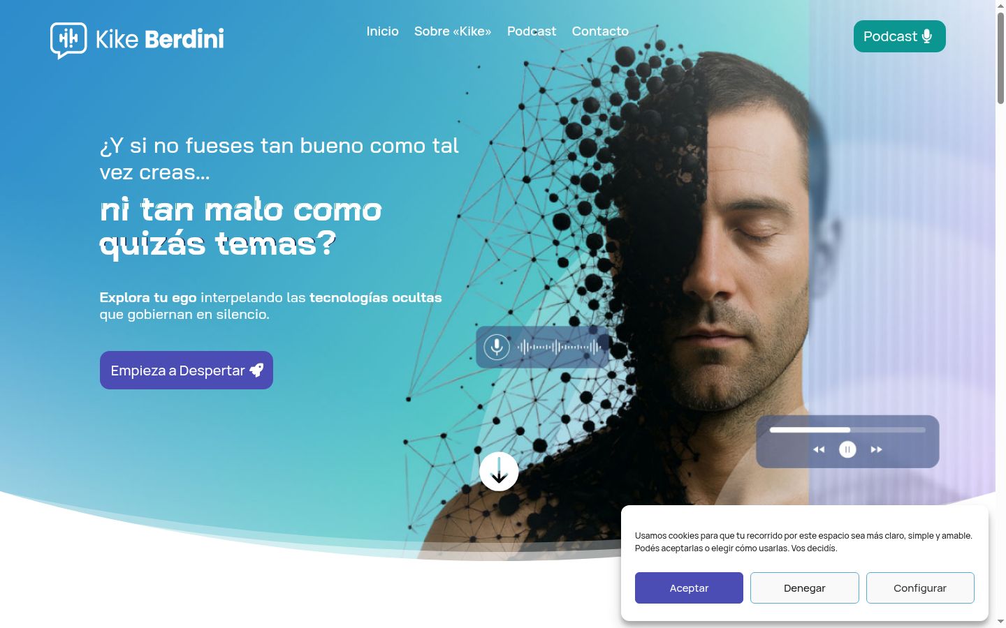 Capture d'écran de la bannière de consentement affichée avant toute interaction