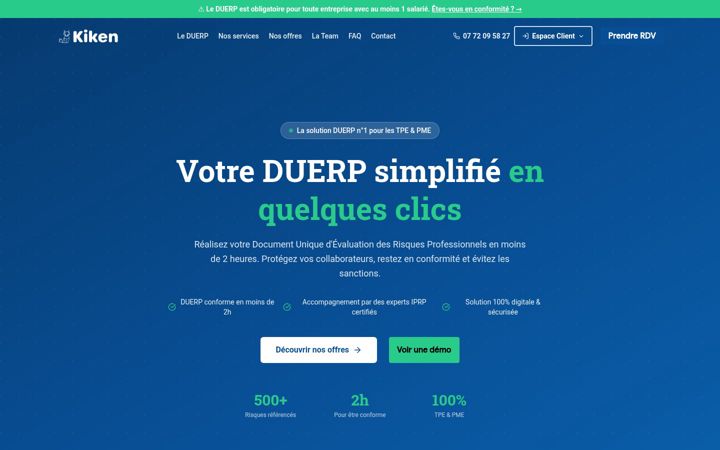 Screenshot of kiken.fr