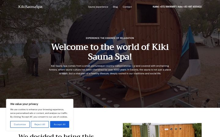 Screenshot of kikisaunaspa.eu