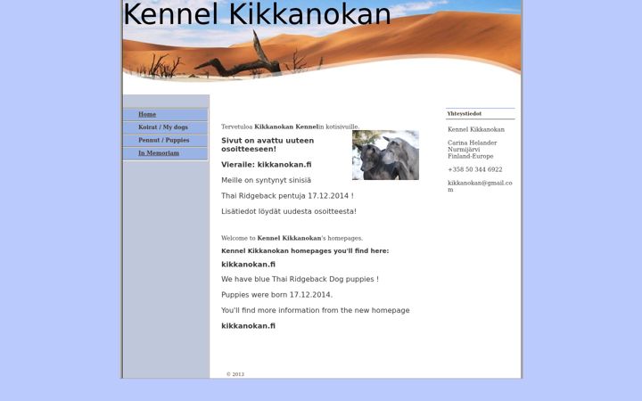 Screenshot of kikkanokan.com