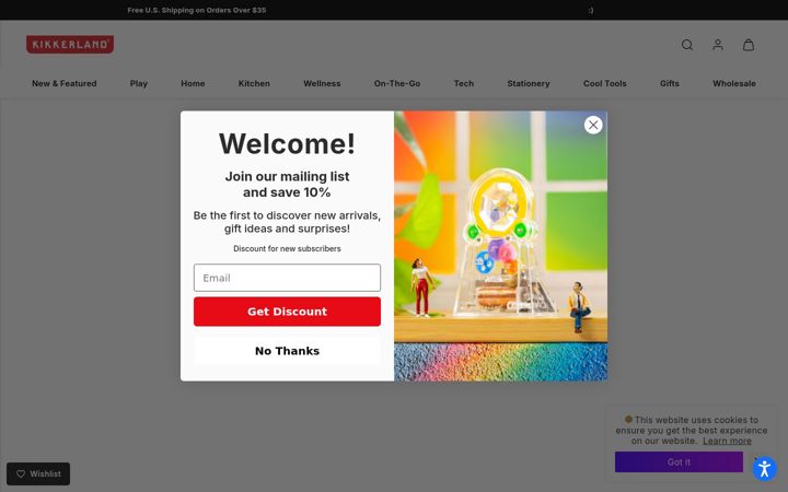 Screenshot von kikkerland.com